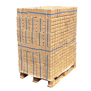 Briquettes de bois compressé 100% Feuillu - palette 960kg 156 packs